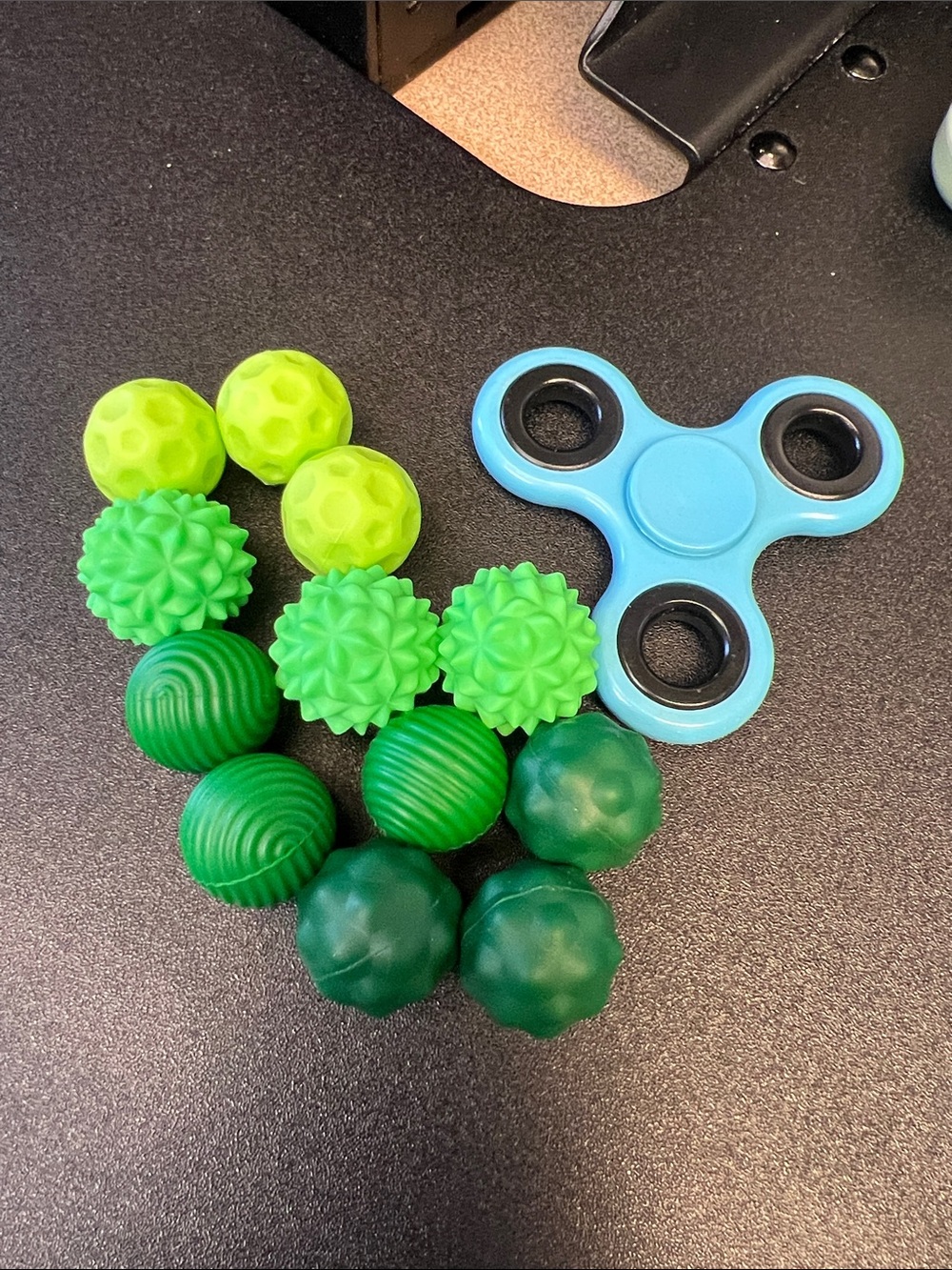 Kids Sensory Texture Balls and Blue Fidget Spinner Set